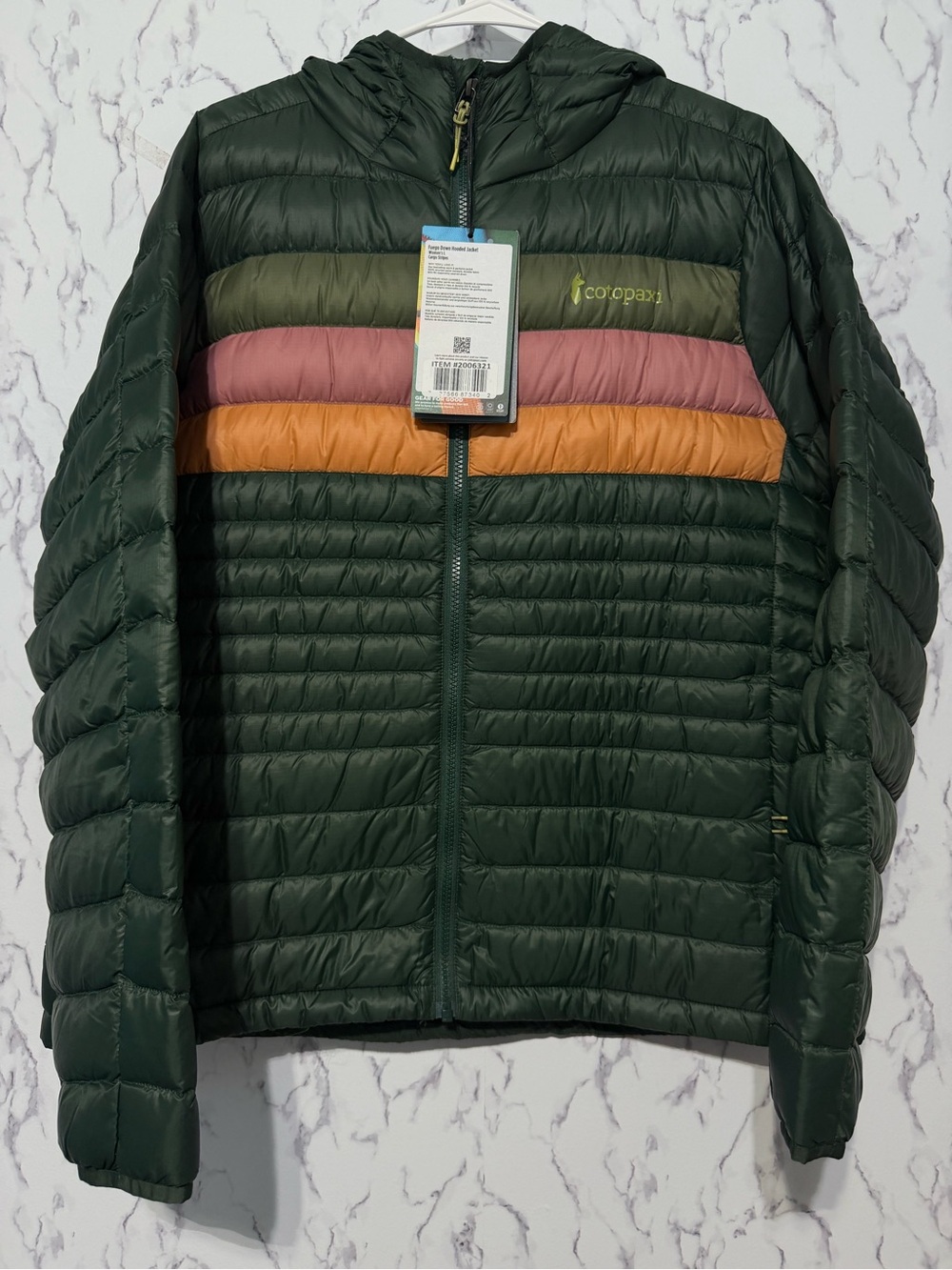 Cotopaxi Fuego 800 Fill Down Hooded Jacket Green Large NWT